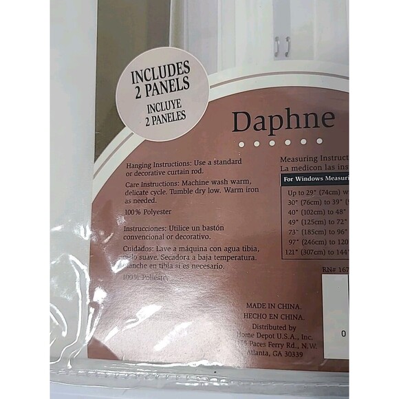 Design View Panel Curtians 118 Inches W x 84 Inches L Sheer Eggshell 2 Panels Ea - Picture 5 of 8